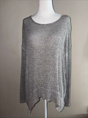 Express One Eleven Soft Heathered Gray Knit Sweater Top
